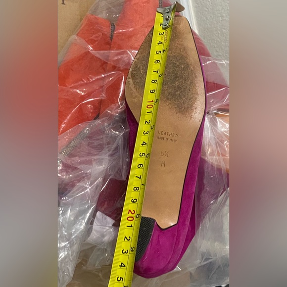 Anne Klein COUTURE Color Block‎ Leather Suede Knee High Zip Boots 6.5 Pink 80s - Picture 12 of 14